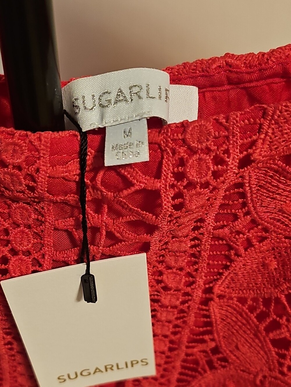 Sugarlips Hot Pink Crochet Lace Dress